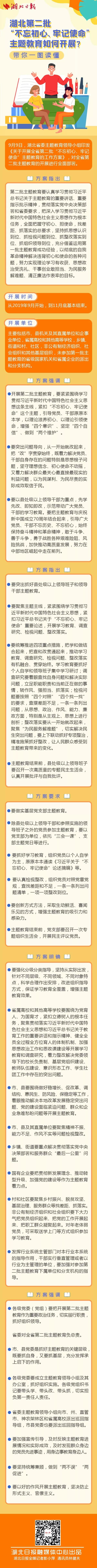 帶你一圖讀懂湖北第二批“不忘初心、牢記使命”主題教育如何開展